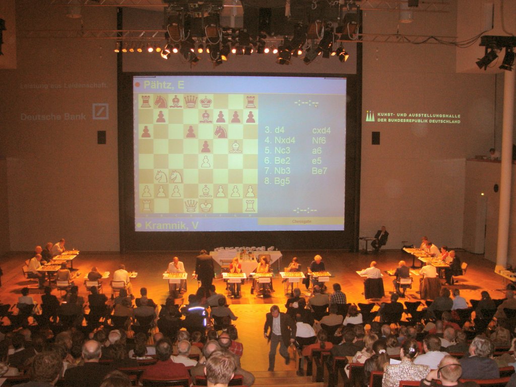Schach-Simultan Kramnik 2004: Die Halle
