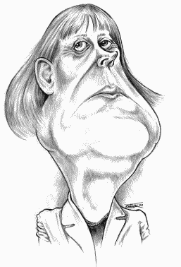 Politiker-Karikatur Angela Merkel