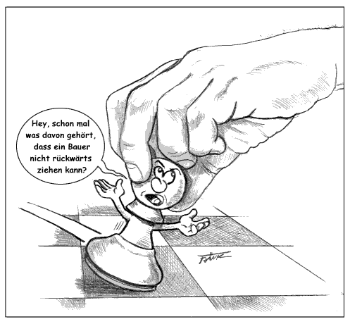 Schach-Karikatur: Retroschach