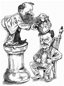 Karikatur Wilhelm Steinitz und Emanuel Lasker